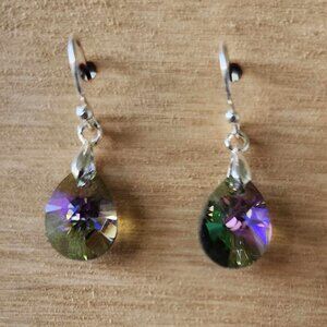 NWOT - Hand Crafted Paradise Shine Austrian Crystal Tear Drop Dangle Earrings